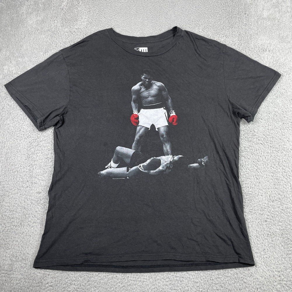 Muhammad Ali‎ Sonny Liston Knockout Iconic T-Shirt Mens 2XL Black Boxing Tee